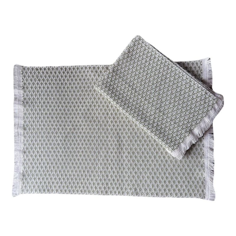 Juego de Individuales Tejidos con Diseño Rombos Verde