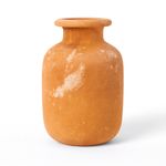 Florero de Barro Marrón Veteado Rústico de 31 Cm