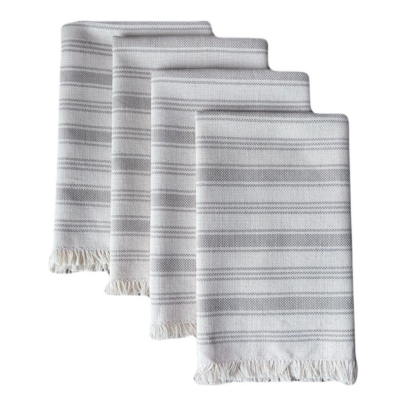 Set de Servilletas Tejidas con Líneas Gruesas y Delgadas