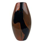 Florero Ovalado Decorativo Marrón Oscuro y Negro