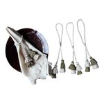 Set de Servilleteros Tejidos con Borlas Beige y Verde