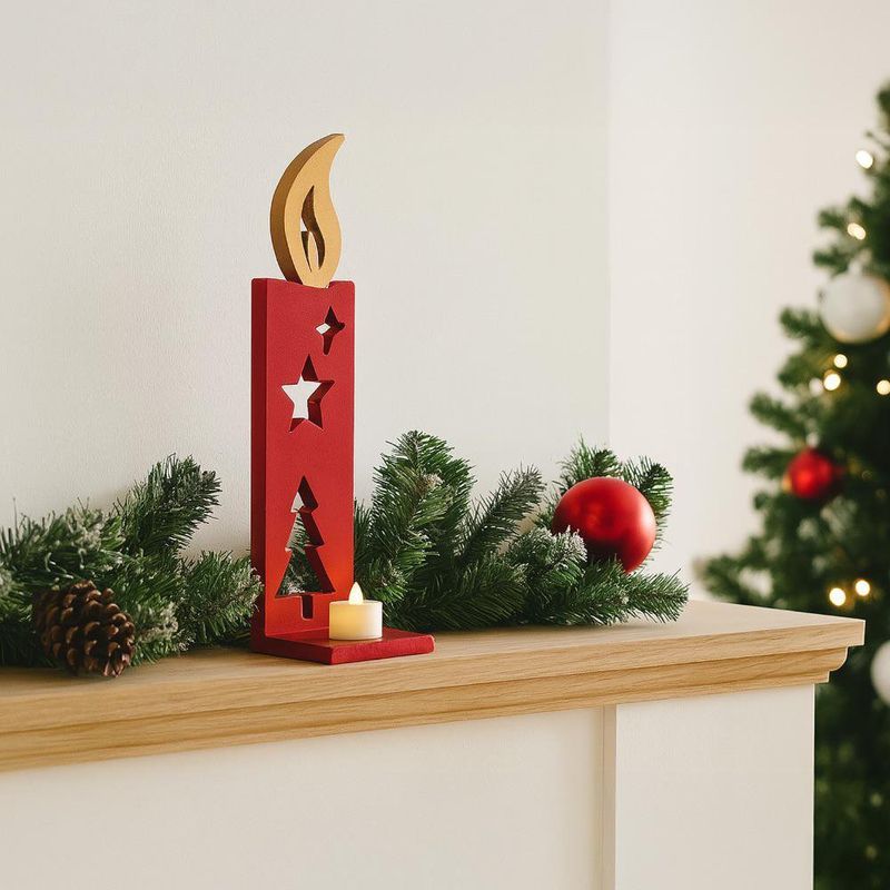 Portavelas Decorativo Navideño
