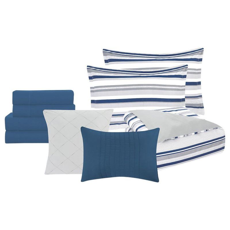 Set de Edredón King 11 Pzas Diseño Hawthorn Líneas