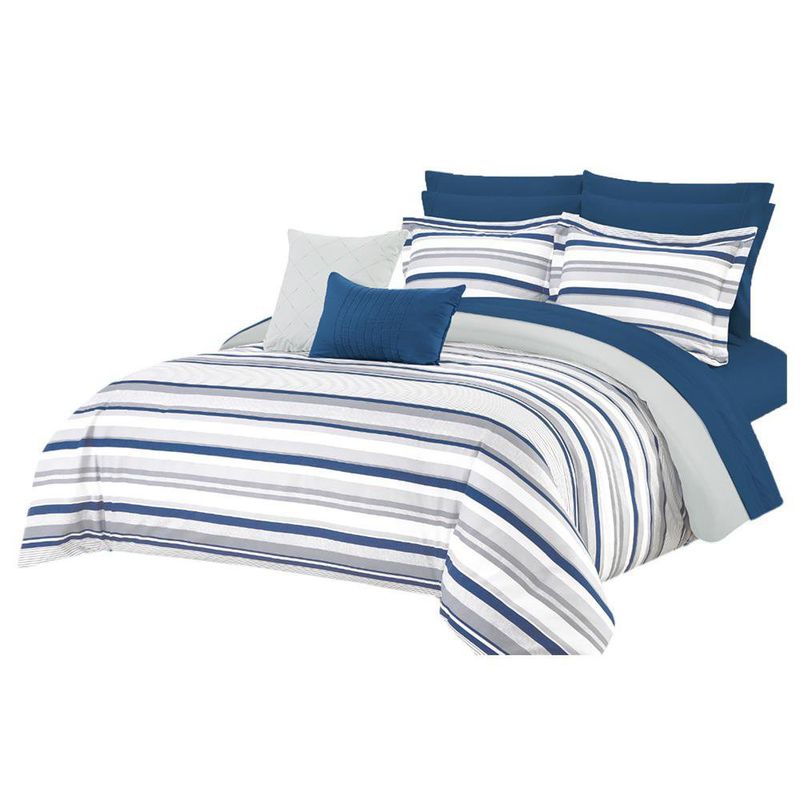 Set de Edredón King 11 Pzas Diseño Hawthorn Líneas