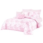 Set de Edredón Queen 11 Pzas Diseño Ariz Rosado