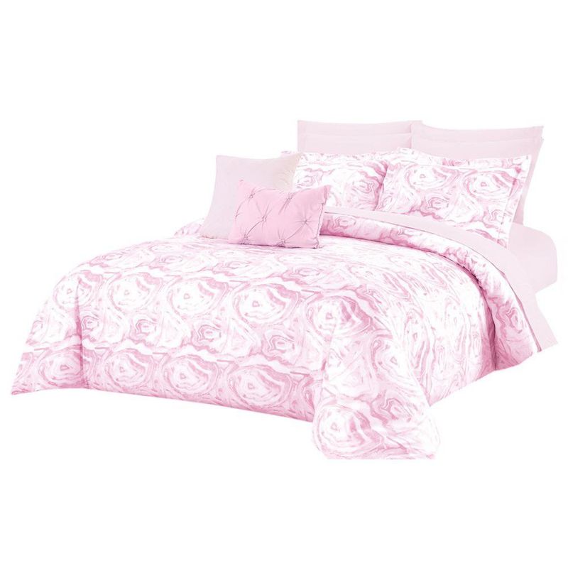 Set de Edredón King 11 Pzas Diseño Ariz Rosado