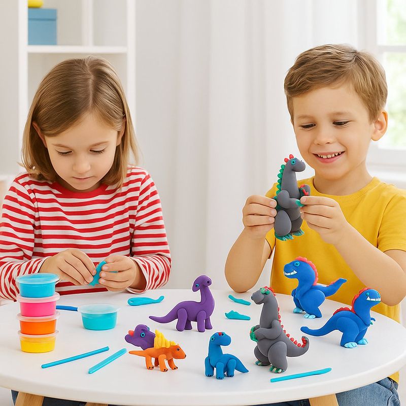 Set de Arcilla Moldeable Mega Dinos - 15 Latas