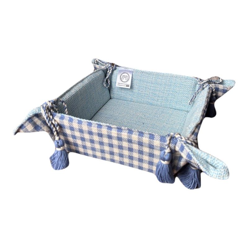 Panera Cuadrada de Algodón Celeste 31 x 31 Cm