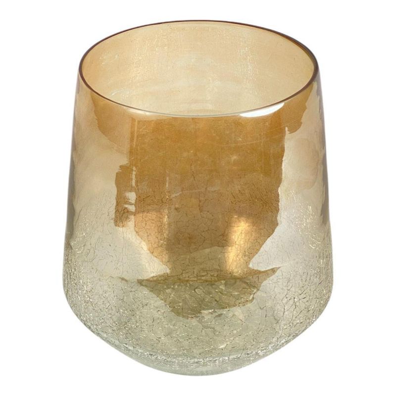 Florero Dorado Decorativo de Vidrio