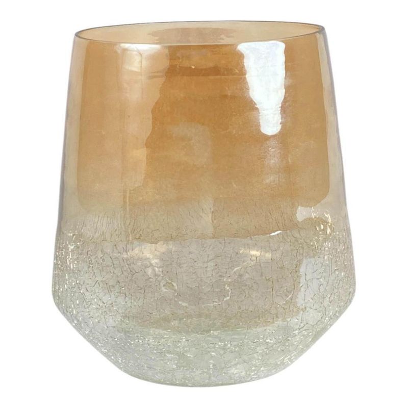 Florero Dorado Decorativo de Vidrio