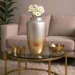 Florero Alto Decorativo de Vidrio en Degradado Metálico