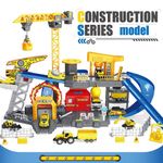 Set de Juego Infantil Estación de Construcción con Grúa y Rampas