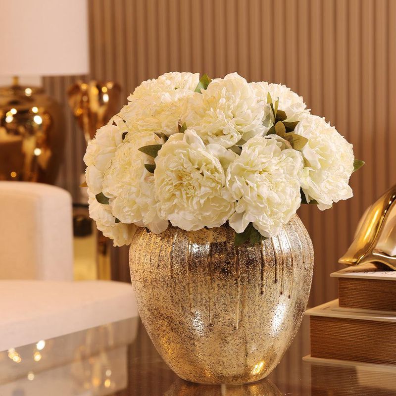 Florero Bajo de Vidrio Tipo Huevo Texturizado