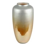 Florero Bajo Decorativo de Vidrio en Degradado Metálico