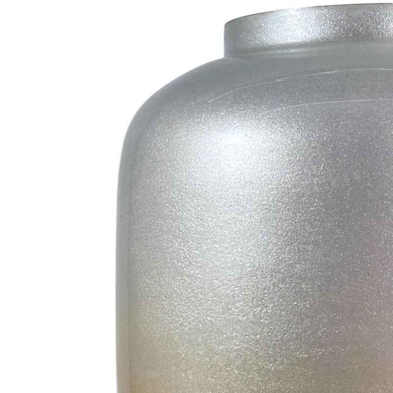 Florero Bajo Decorativo de Vidrio en Degradado Metálico