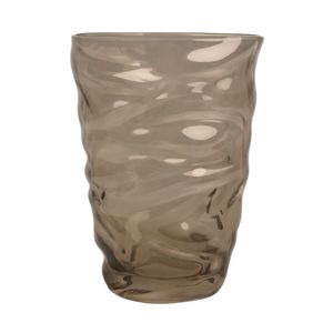 Florero Bajo de Vidrio con Textura Estilo Arena