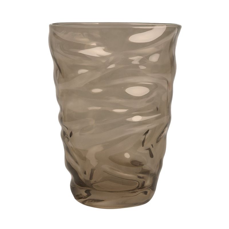 Florero Bajo de Vidrio con Textura Estilo Arena