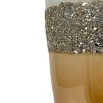 Florero Alto de Vidrio Moderno con Detalle Dorado Texturizado