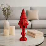 Árbol de Vidrio con Luz Rojo 15x15x42 Cm
