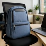 Mochila Azul para Laptop con Bolsillos y Espalda Acolchada