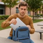 Mochila Azul para Laptop con Bolsillos y Espalda Acolchada