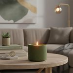 Vela Decorativa con Base de Cerámica Verde