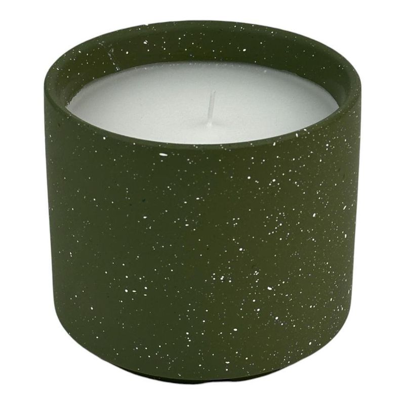 Vela Decorativa con Base de Cerámica Verde