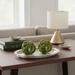 Bola Decorativa de Vidrio Verde Grande con Diseño de Nudo