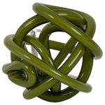 Bola Decorativa de Vidrio Verde Grande con Diseño de Nudo