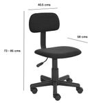 Silla de Oficina Ajustable sin Brazos Negra