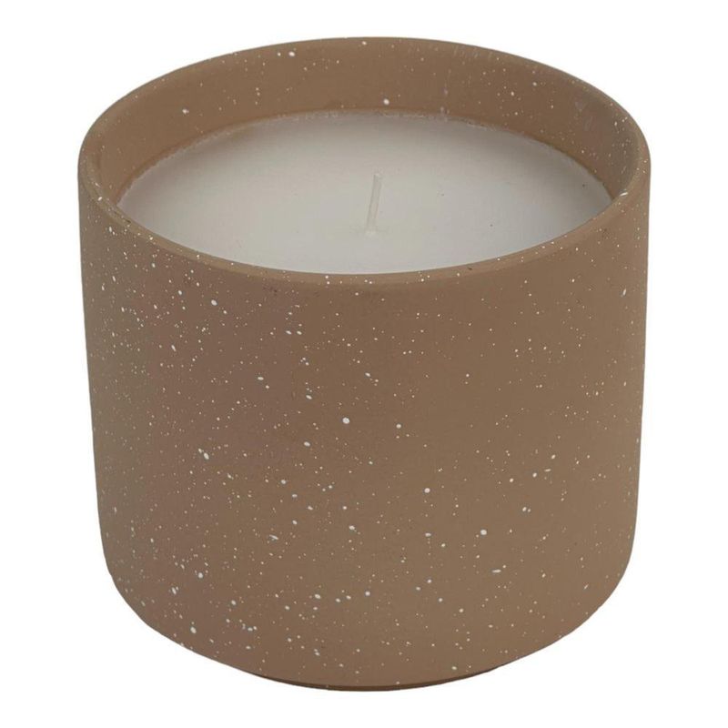 Vela Decorativa con Base de Cerámica Marrón