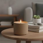 Vela Decorativa con Base de Cerámica Marrón