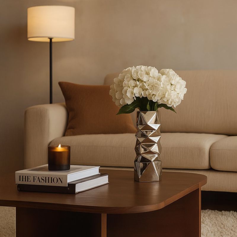 Florero Plateado 18x18x49 Cm