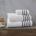 Toalla De Manos 40X76 Cm Blanco Y Smoke - Viva