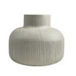 Florero Chato de Cerámica Beige