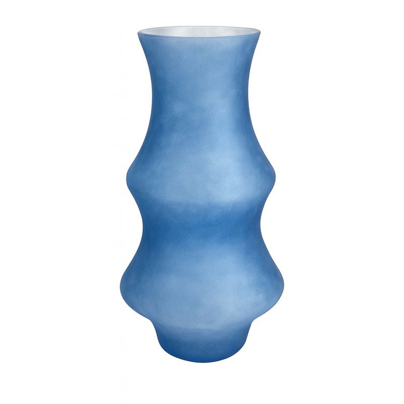 Florero Azul Doble Curva Grande