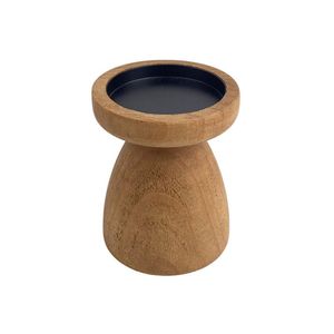 Portavela de Madera Color Caramelo Bajo