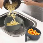 Set de Coladores Apilables con Mango Vertical Color Gris