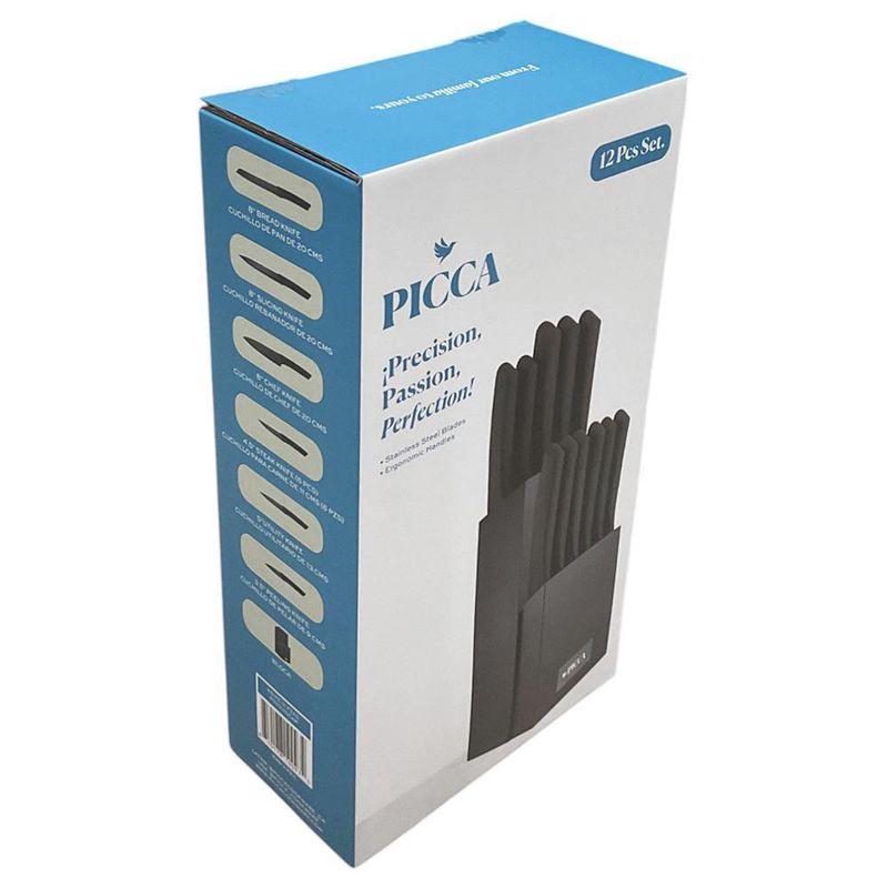 Juego de Cuchillos de Acero Inoxidable con Base de Madera