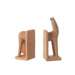 Sujetalibros Caballo Marrón con Estilo Rústico 2 Piezas