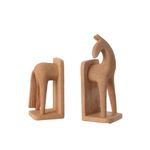 Sujetalibros Caballo Marrón con Estilo Rústico 2 Piezas