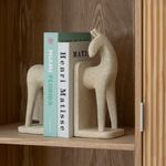 Sujetalibros Caballo Beige Estilo Clásico 2 Piezas