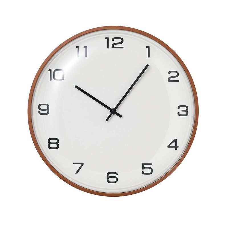 Reloj de Pared Marrón con Números Clásicos