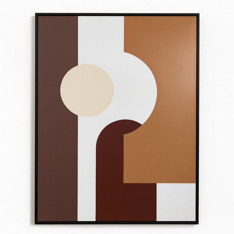 Cuadro Abstracto Café con Marco