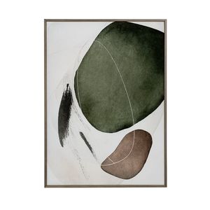 Cuadro Decorativo Abstracto Verde con Marco