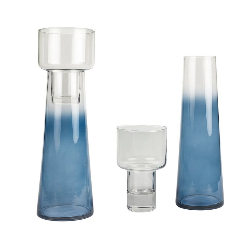 Florero Azul Degradado Elegante Mediano