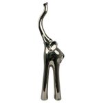 Figura Decorativa Elefante Plateado de Cerámica