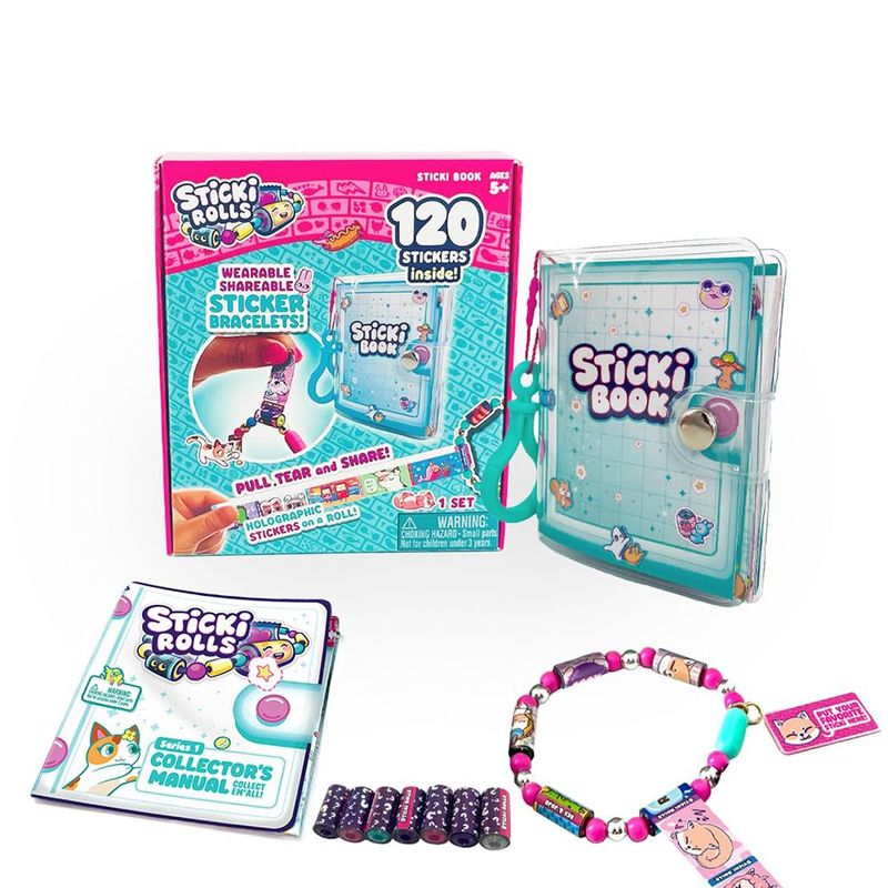 Set de Libro con 120 Stickers y Pulsera
