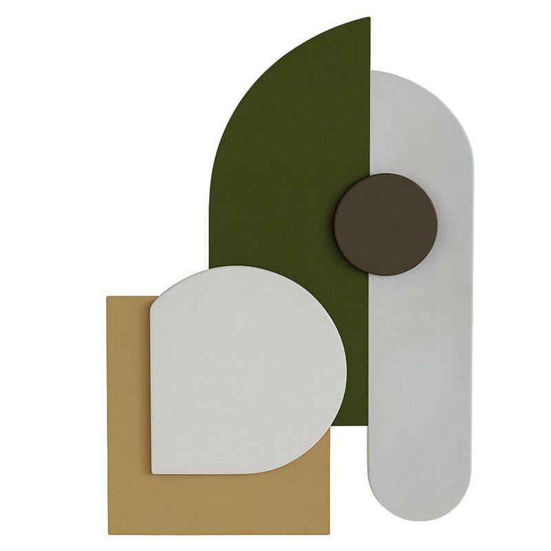 Placa Abstracta Plateada y Café para Pared