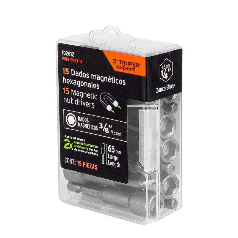 Estuche con 15 Dados Magnéticos de 3/8 Plg